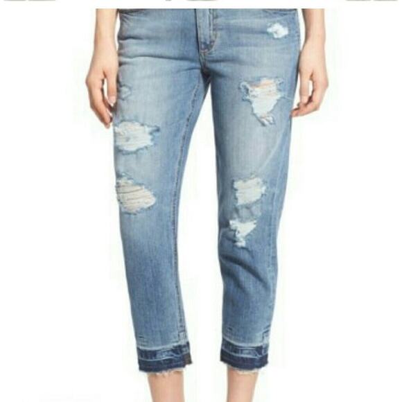 Joes Jeans Medium Wash Distressed Boyfriend Billie Ankle Straight Jeans Size 30 - Picture 2 of 6